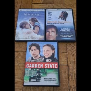 DVD Collection: The Notebook, Eternal Sunshine, Garden State